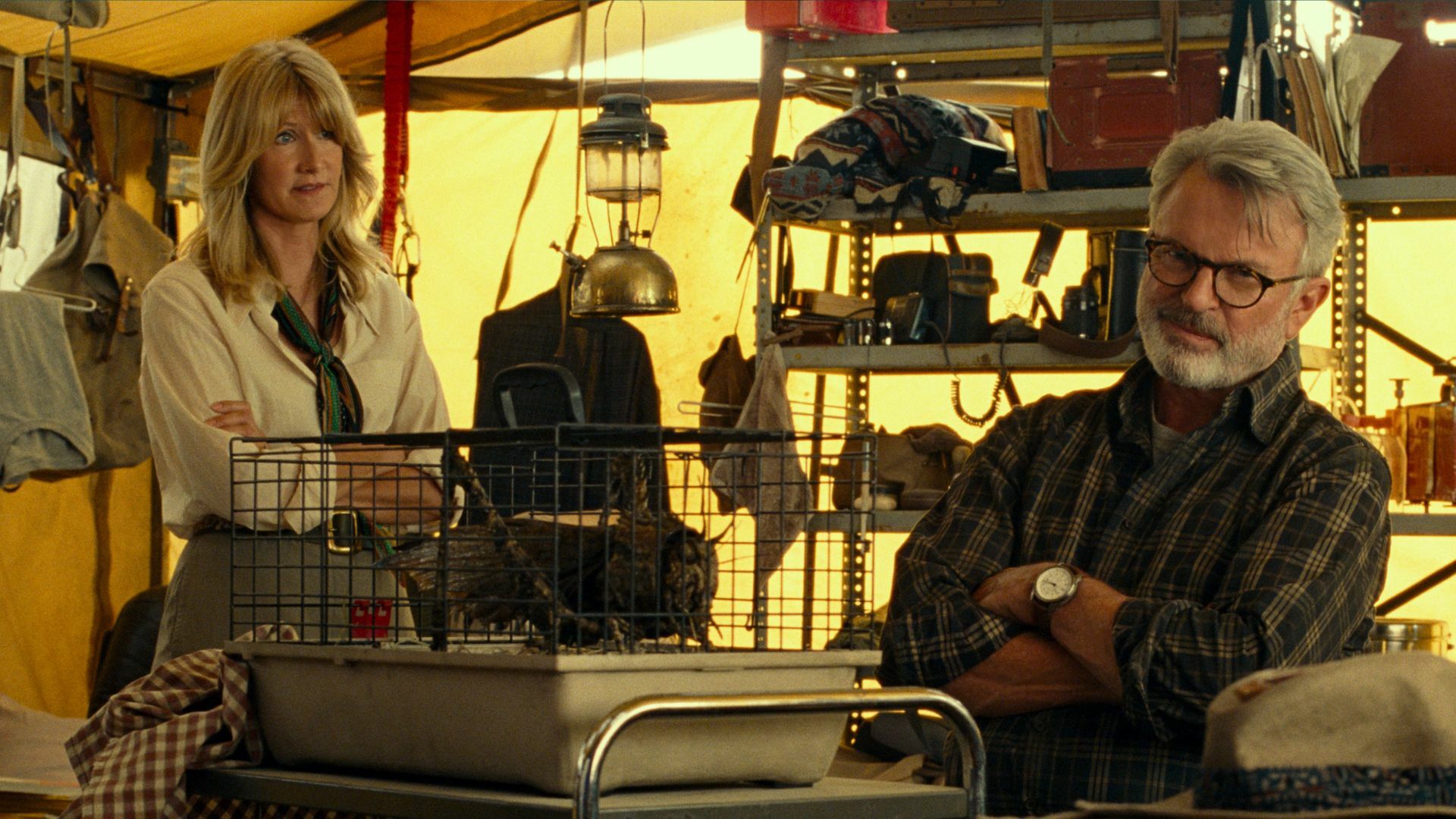 Laura Dern and Sam Neill in "Jurassic World: Dominion." 