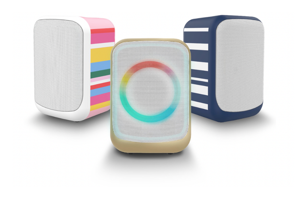 Three different colors of the same bluetooth speaker