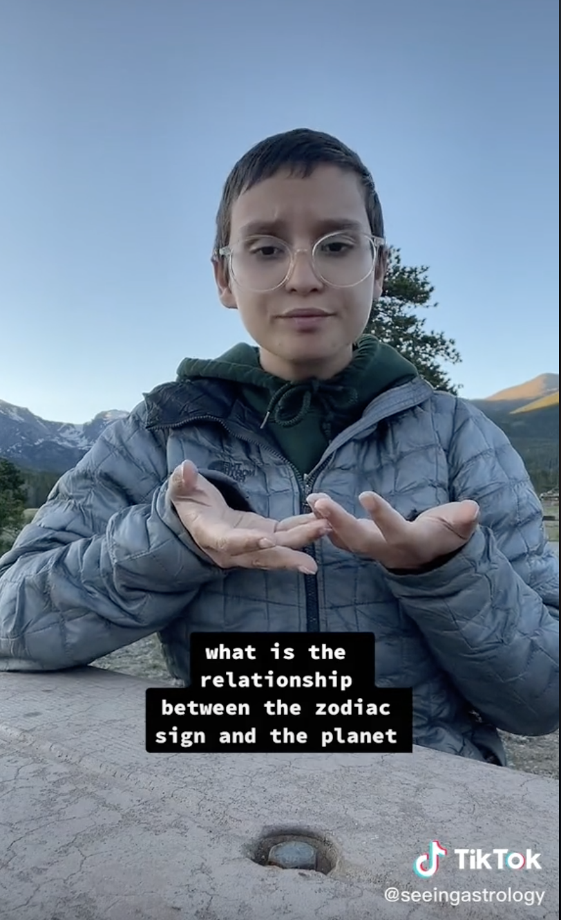 Screenshot of TikTok astrology video.