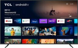 TCL TV with streaming apps on screen