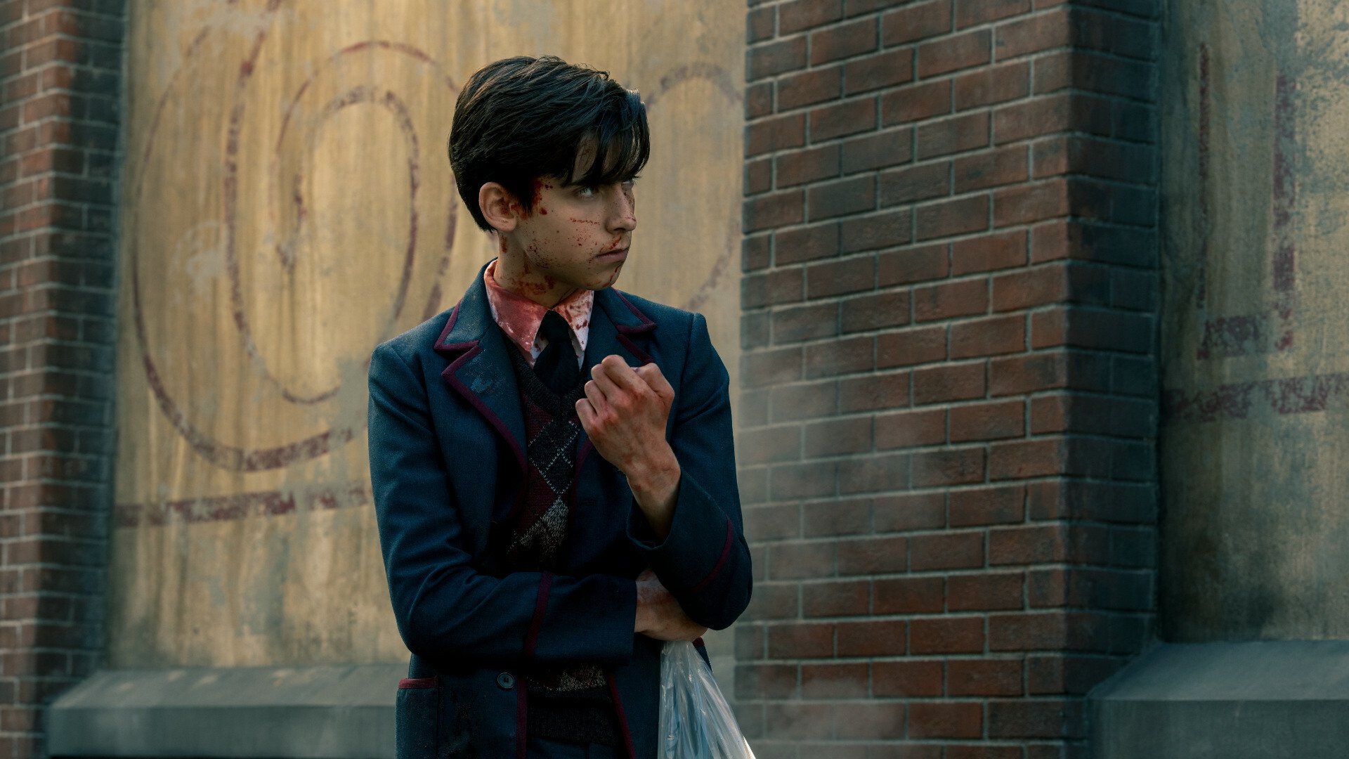 Aidan Gallagher as Number Five in 'The Umbrella Academy' Season 2.