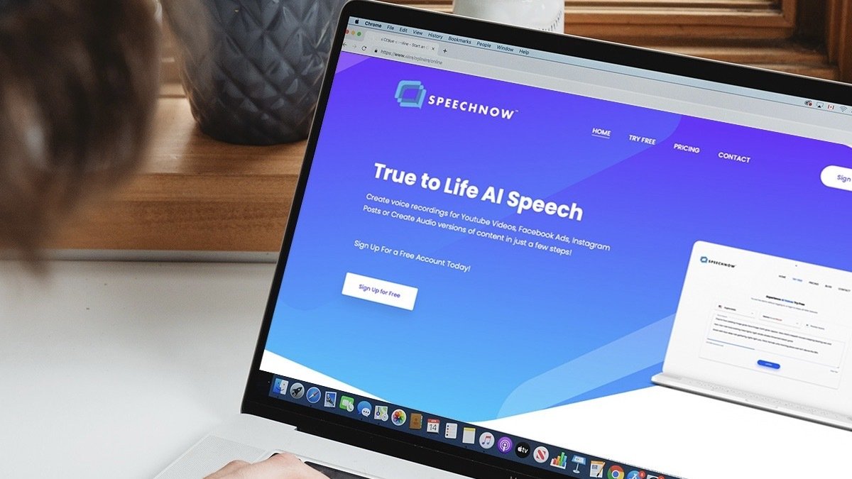 Speechnow™ True to Life AI Text to Speech: Lifetime Subscription on a laptop.
