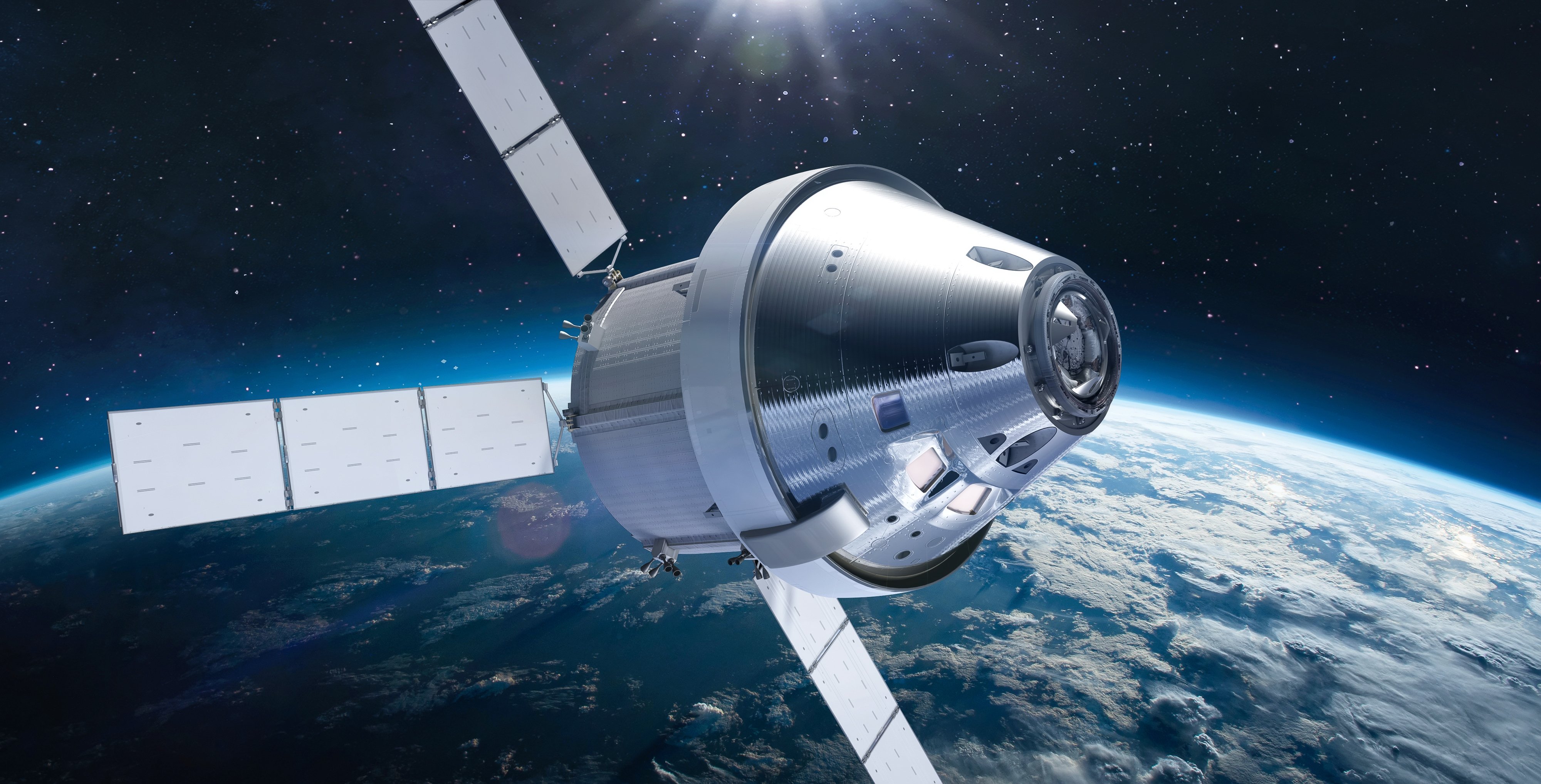 The Orion spacecraft in space