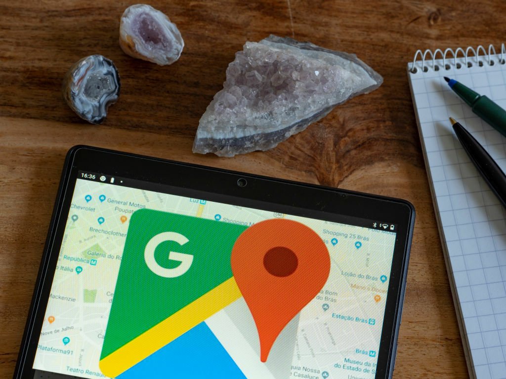 Google Maps app on tablet