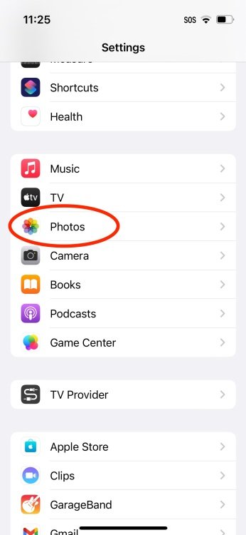 iPhone screenshot of settings screen on an iPhone