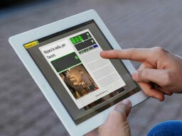 Finger on tablet