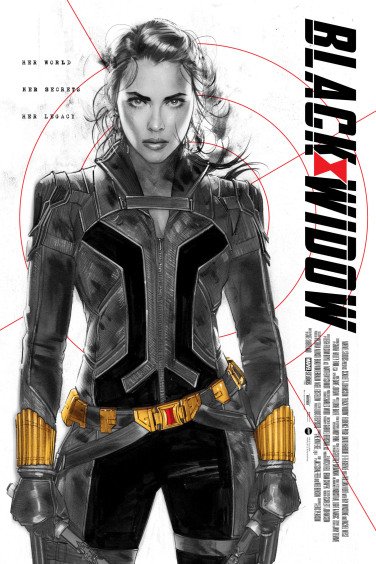 An image of Marvel's Mondo-exclusive San Diego Comic-Con 2022 poster for "Black Widow."