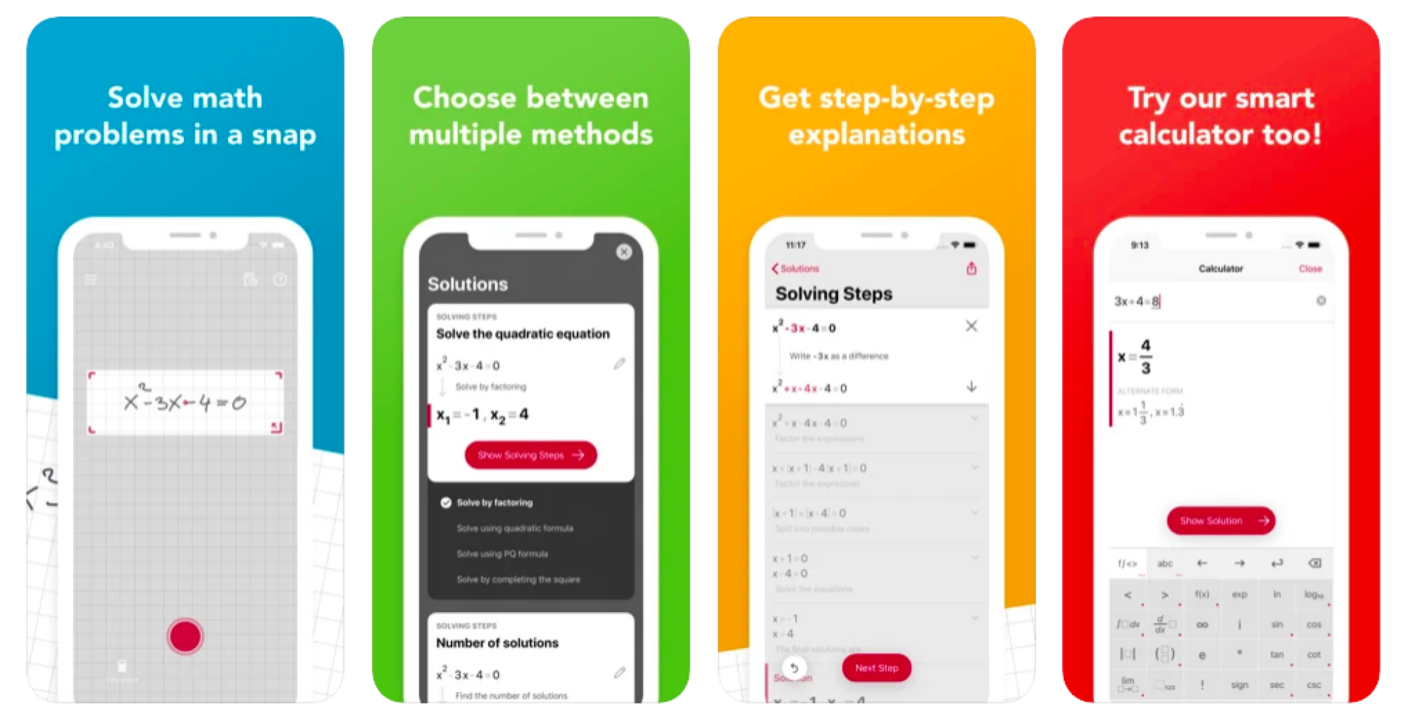 Screenshot of Photomath
