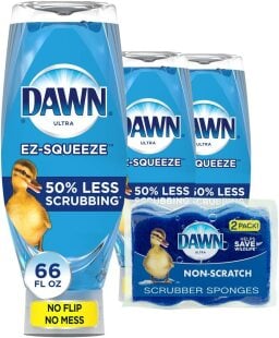 Dawn Ultra EZ-Squeeze (22 ounces, 3-pack) + Dawn Non-Scratch Scrubber Sponge (2-count)