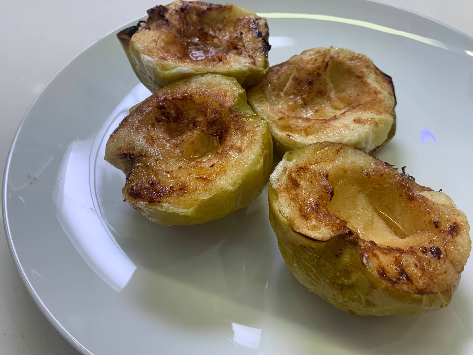 cooked apples on a plate
