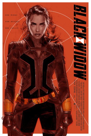 An image of Marvel's Mondo-exclusive San Diego Comic-Con 2022 variant poster for "Black Widow."