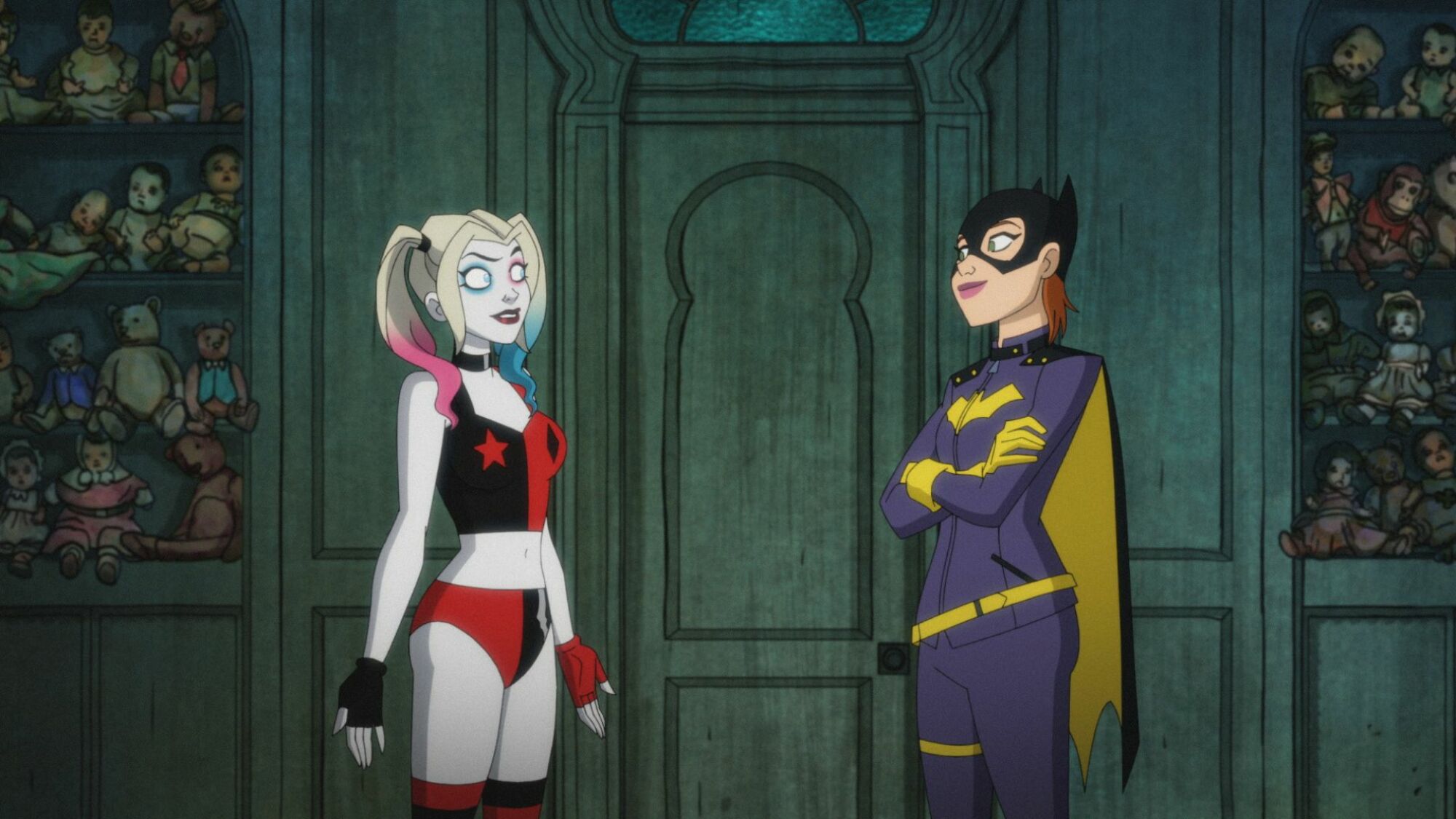 Harley Quinn and Batgirl catch up in "Harley Quinn." 