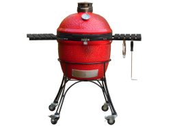 red rounded closed grill