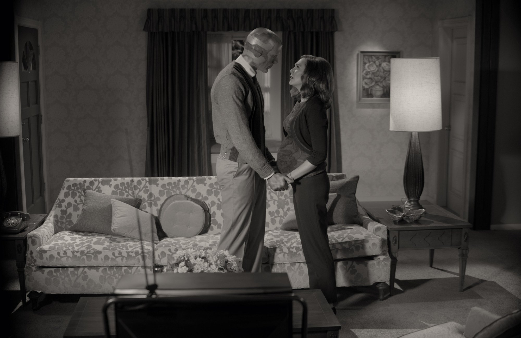 A still from the Disney+ series "WandaVision."