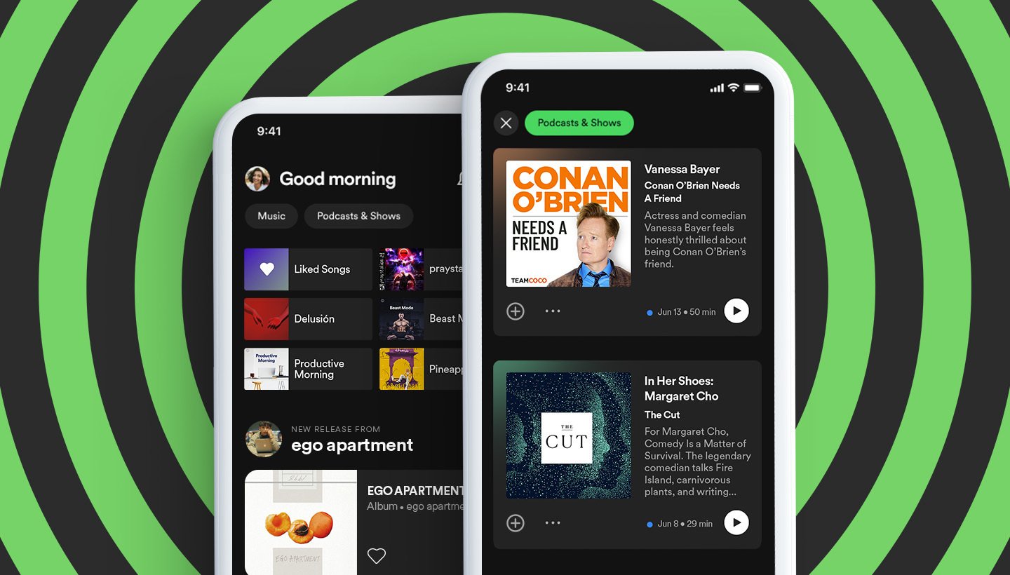 The new Spotify Home layout. 