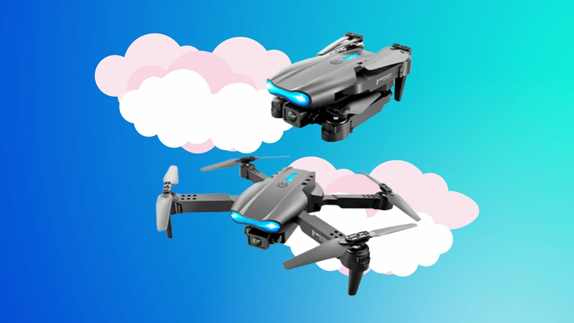 Ninja Dragon Blade X PRO 4K Dual Camera Smart Quadcopter Drone on a colorful background.