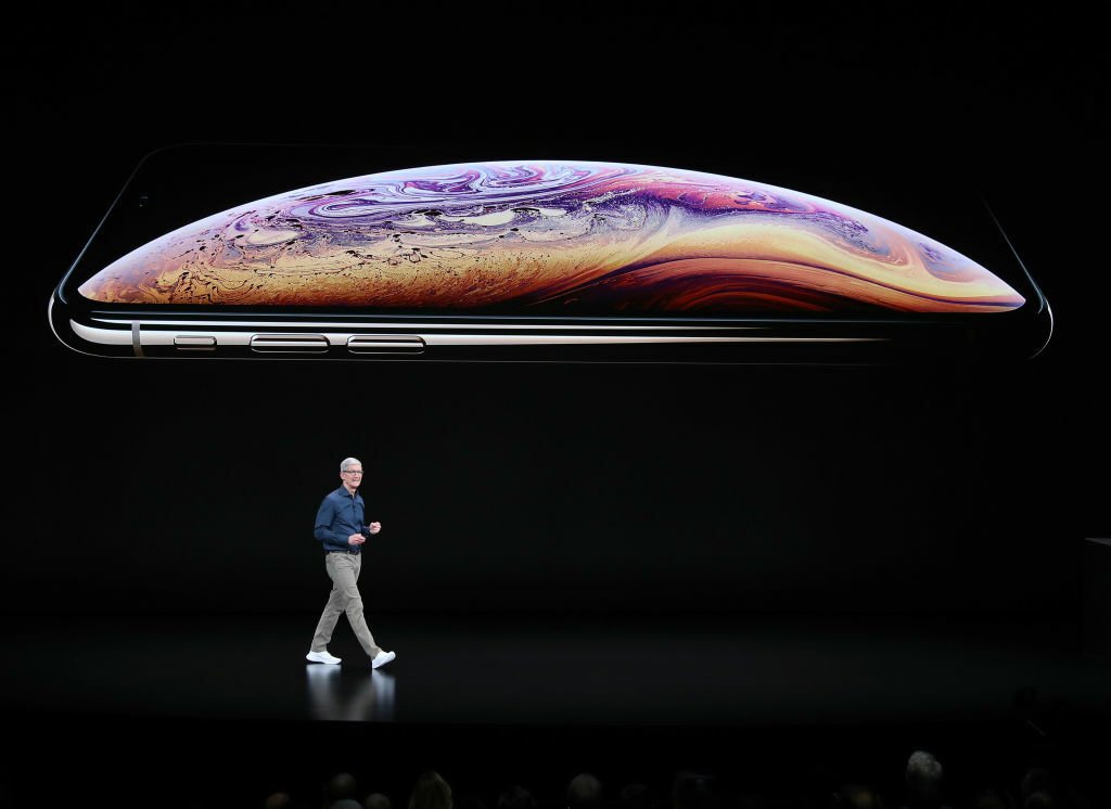 Tim Cook at speaking at the 2020 Apple event