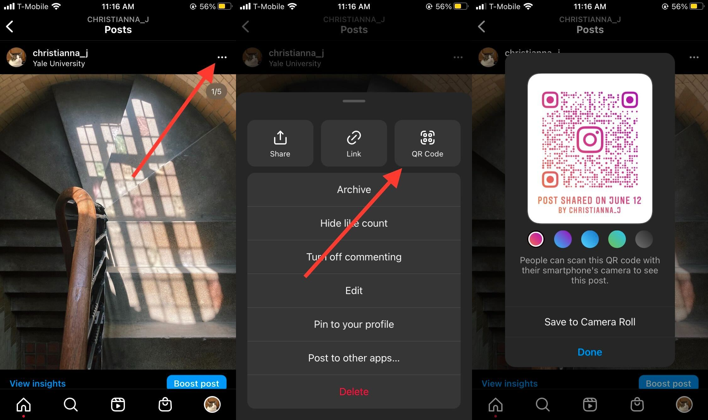How to get a QR code on Instagram