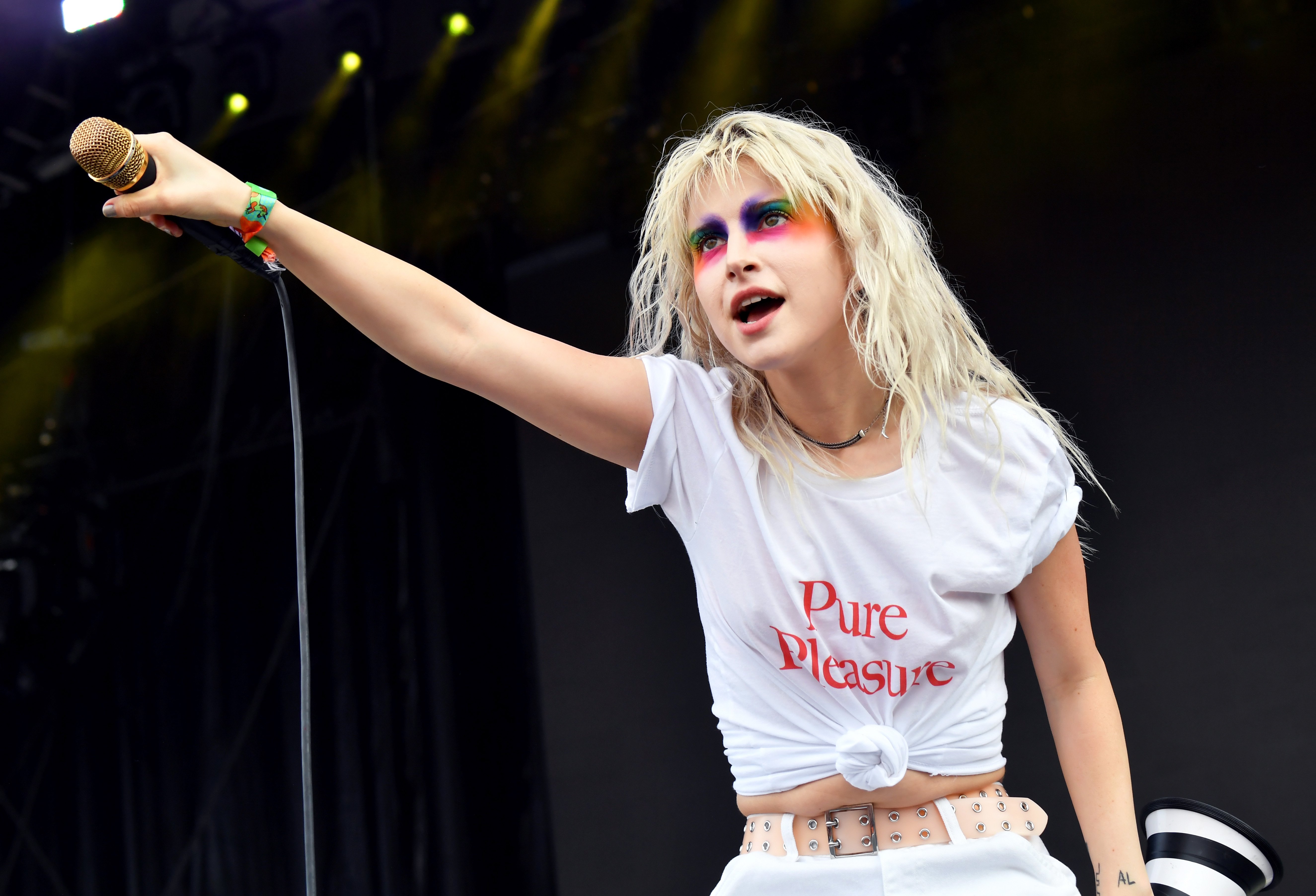 A photo of Paramore frontwoman Hayley Williams on stage in 2019. 