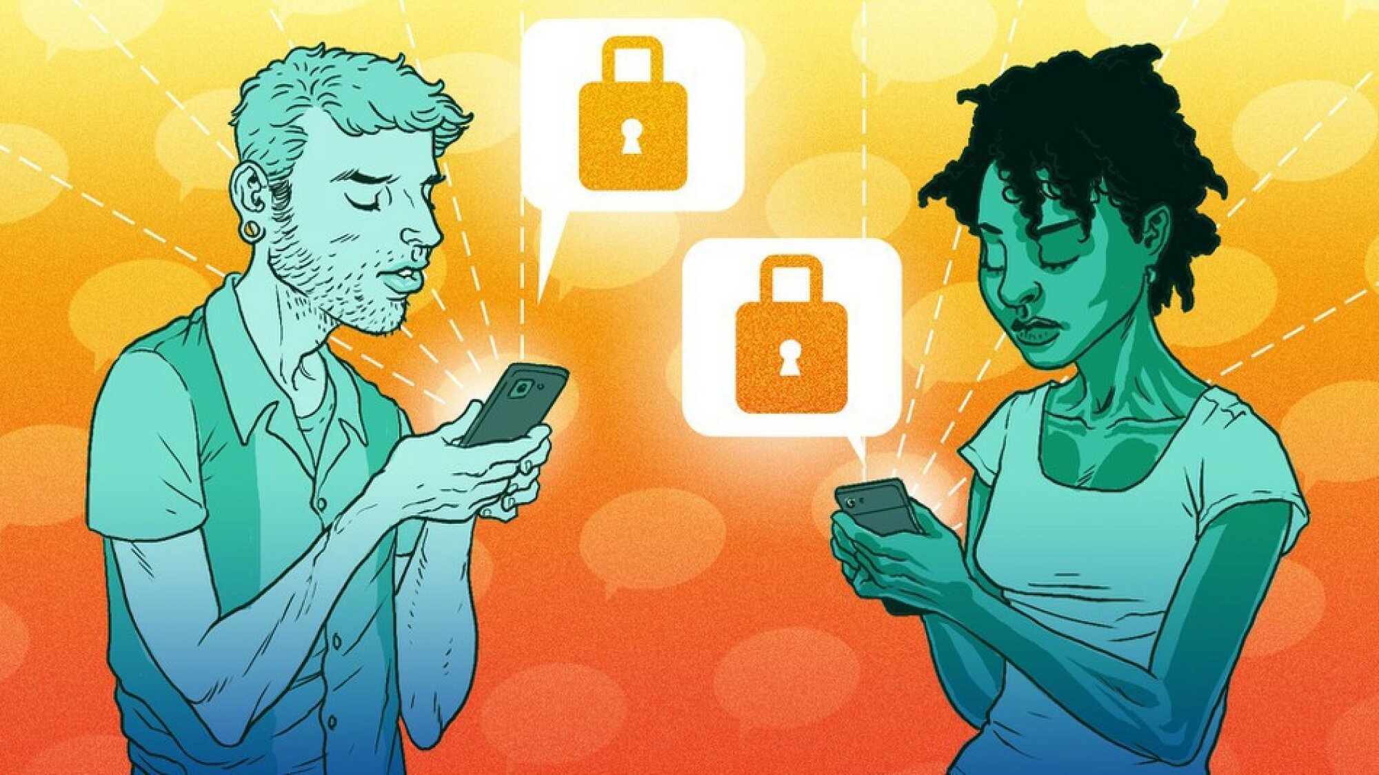 Two people privately texting