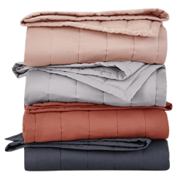 casper weighted blankets in pink, gray, fireside, and indigo