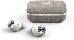 sennheiser momentum true wireless 2 earbuds in white with charging case