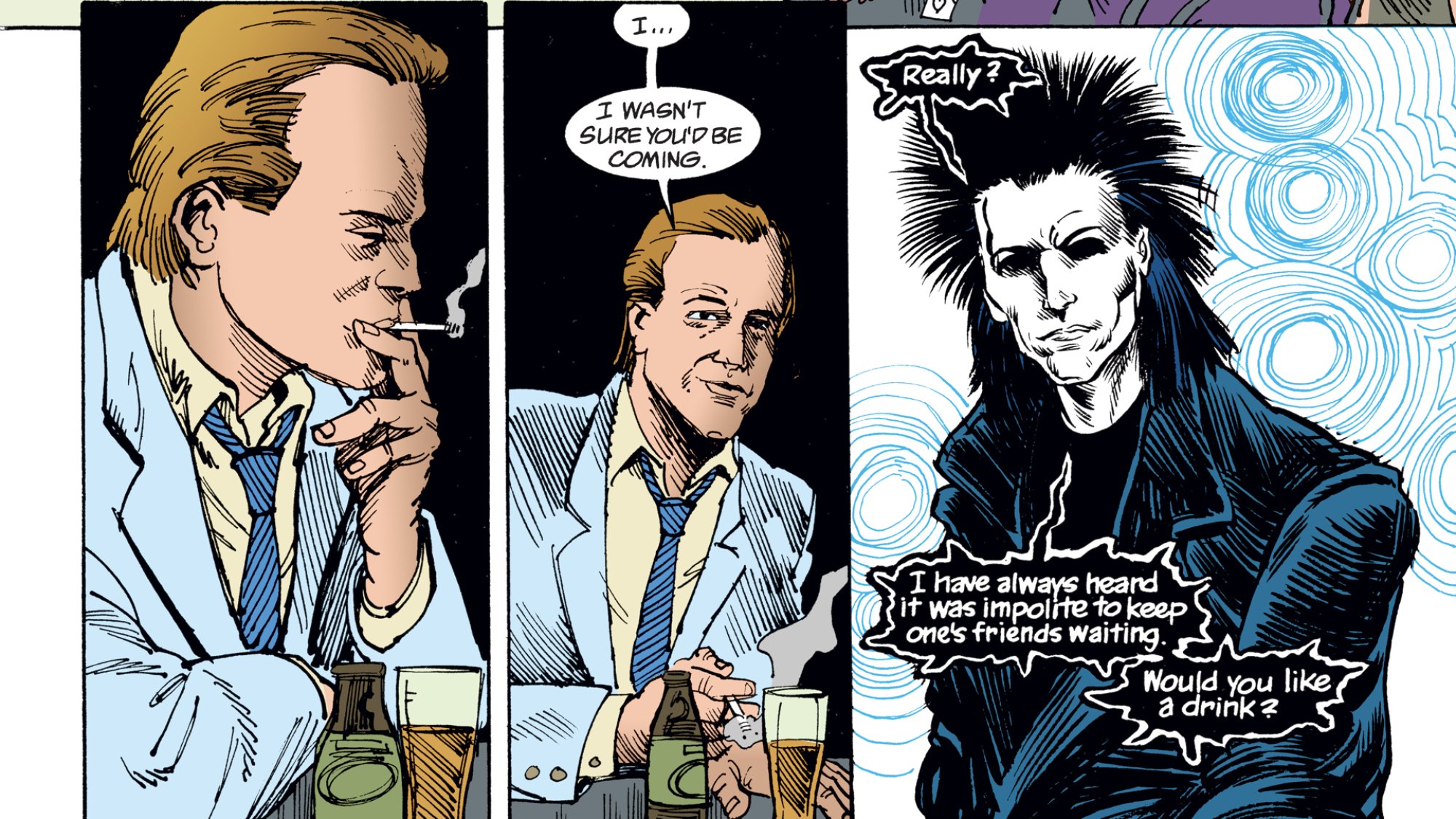 Morpheus and Hob Gadling meet once every century and catch up.