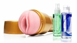 fleshlight sleeve with two bottles of lube
