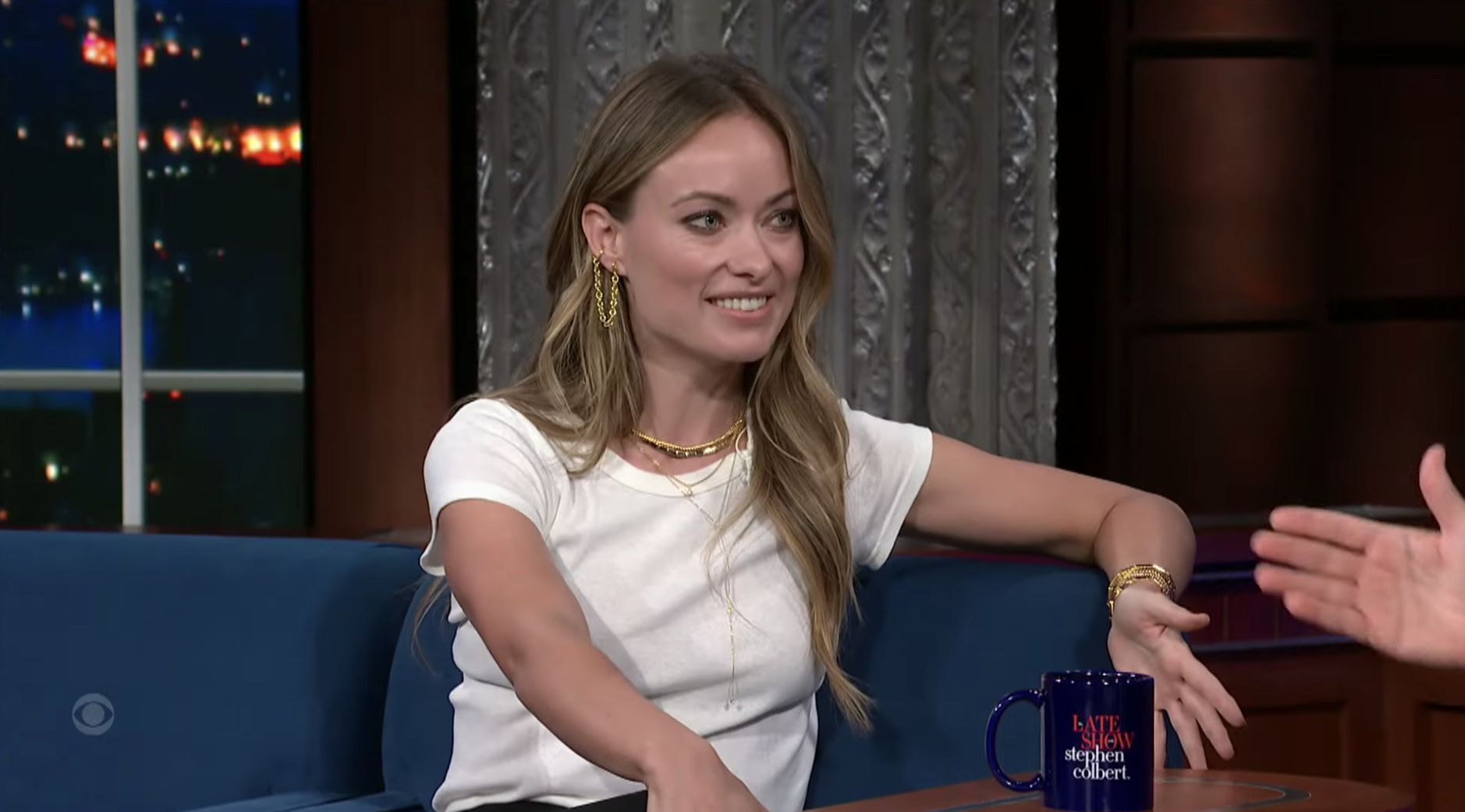 Olivia Wilde on The Late Show with Stephen Colbert.