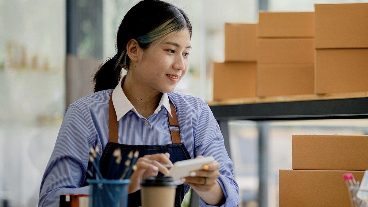 Person working on their own business.