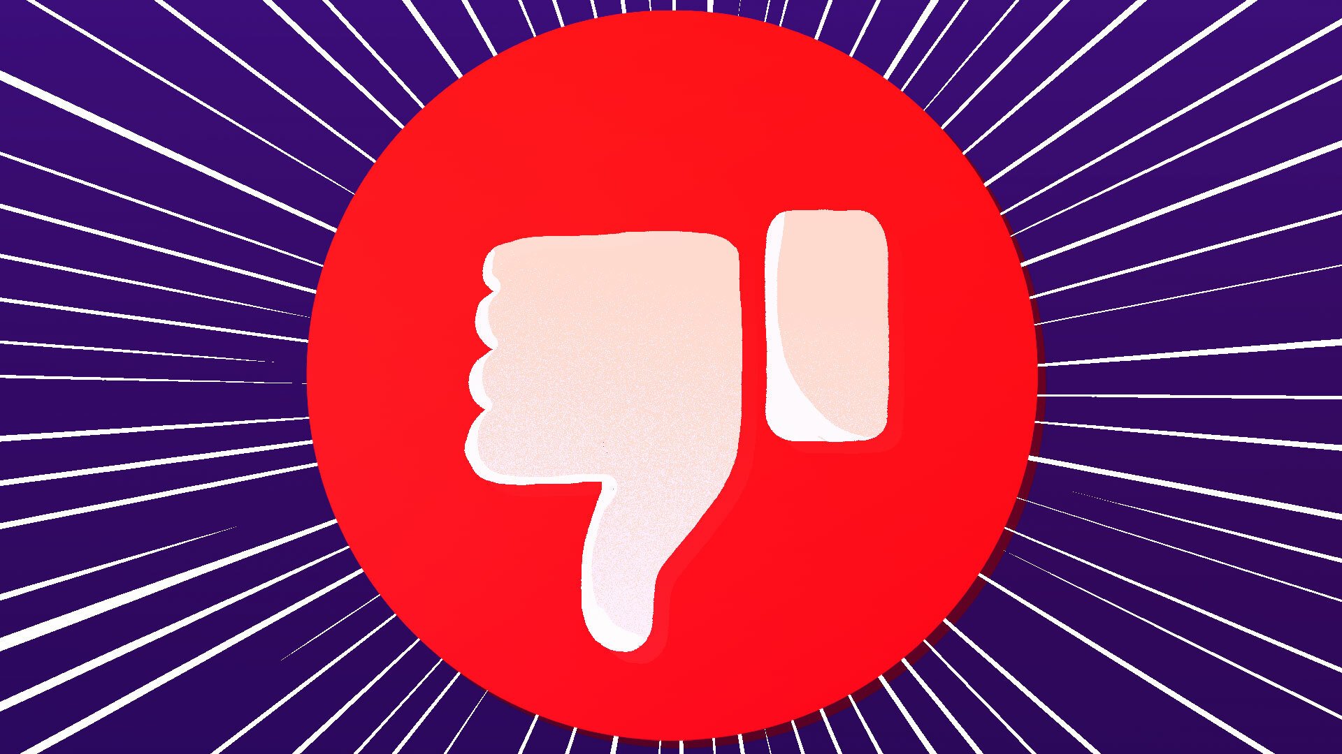 A red dislike button.