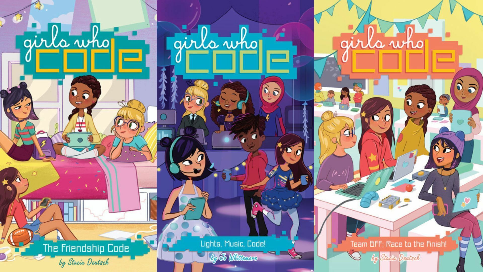 Three covers of books for the 