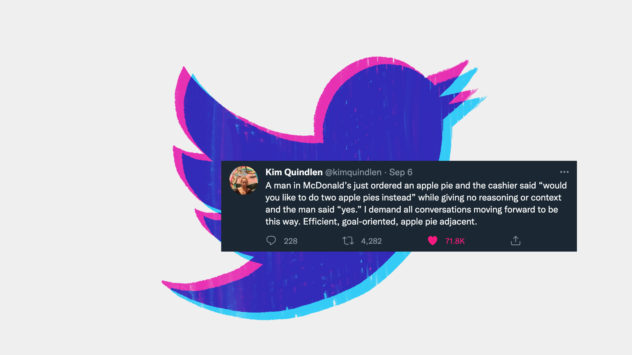 tweet about mcdonalds with twitter logo