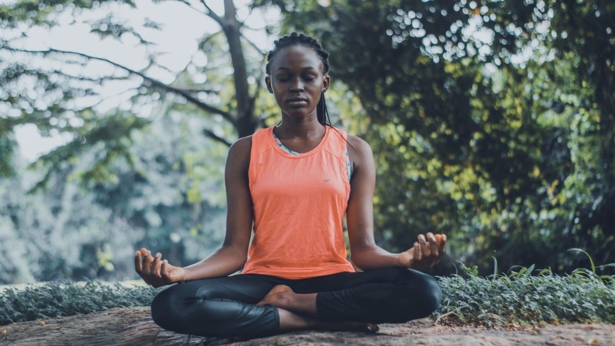 Person in yoga pose
