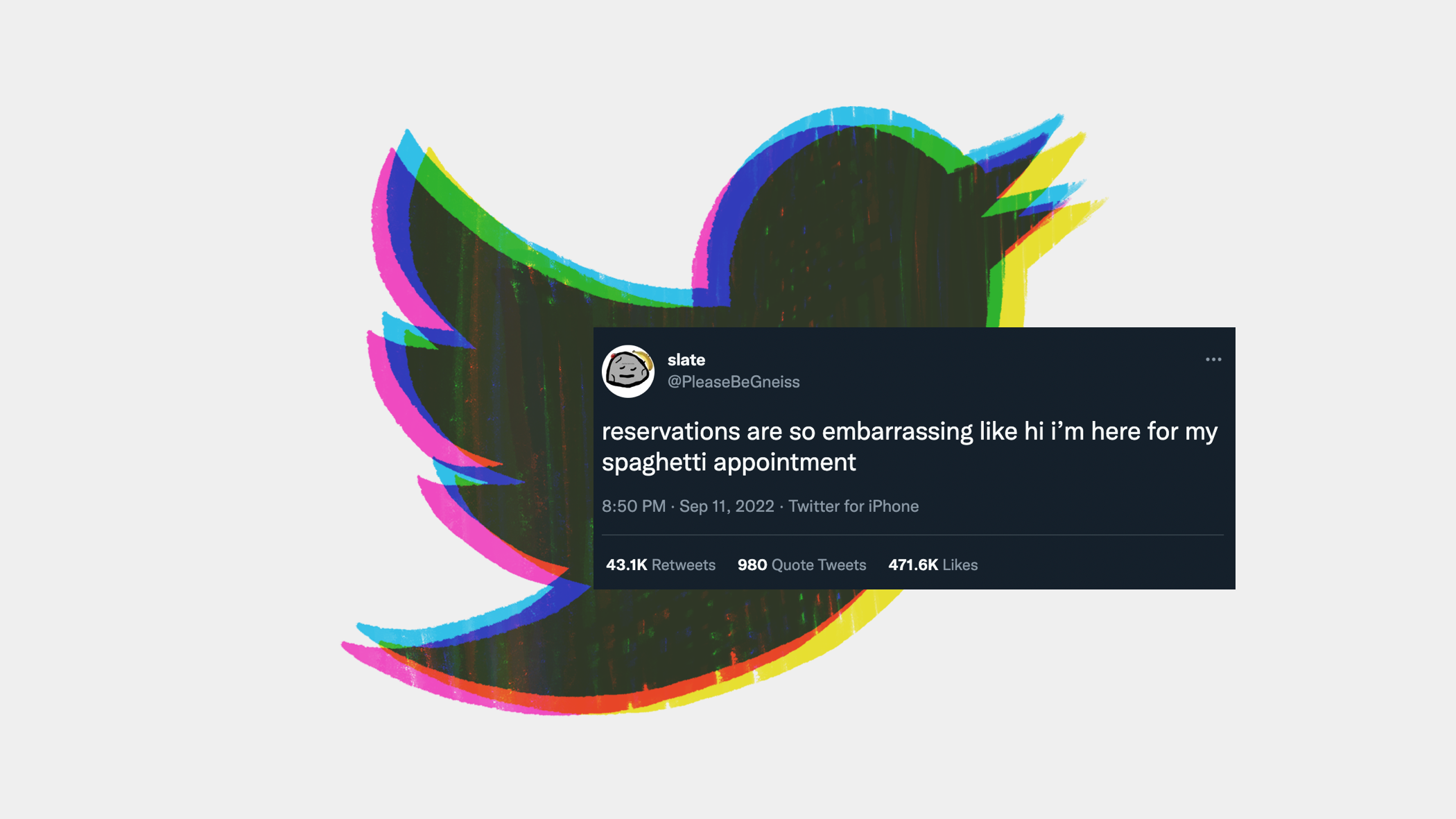illustrate twitter logo and screenshot of tweet