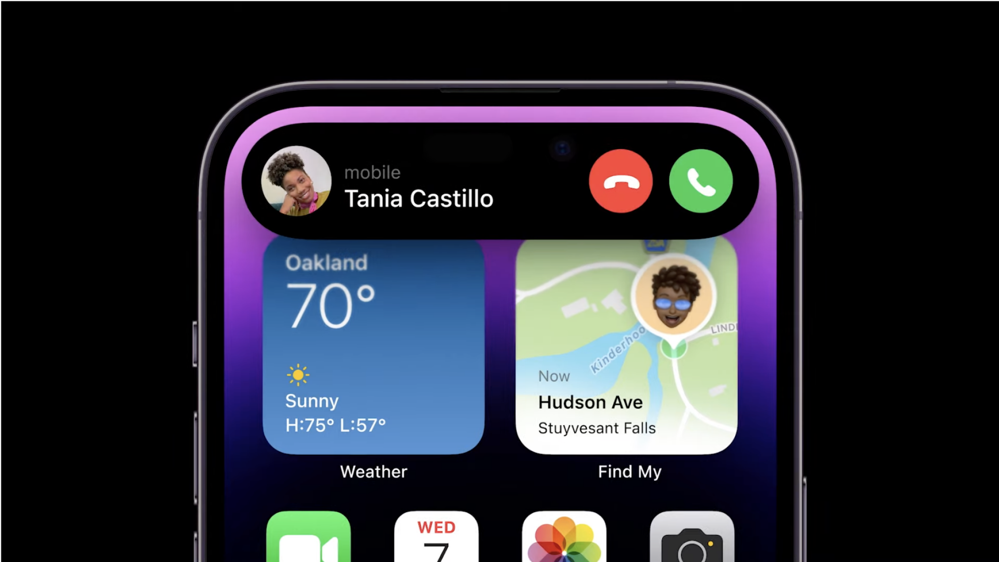 iPhone notch incoming call