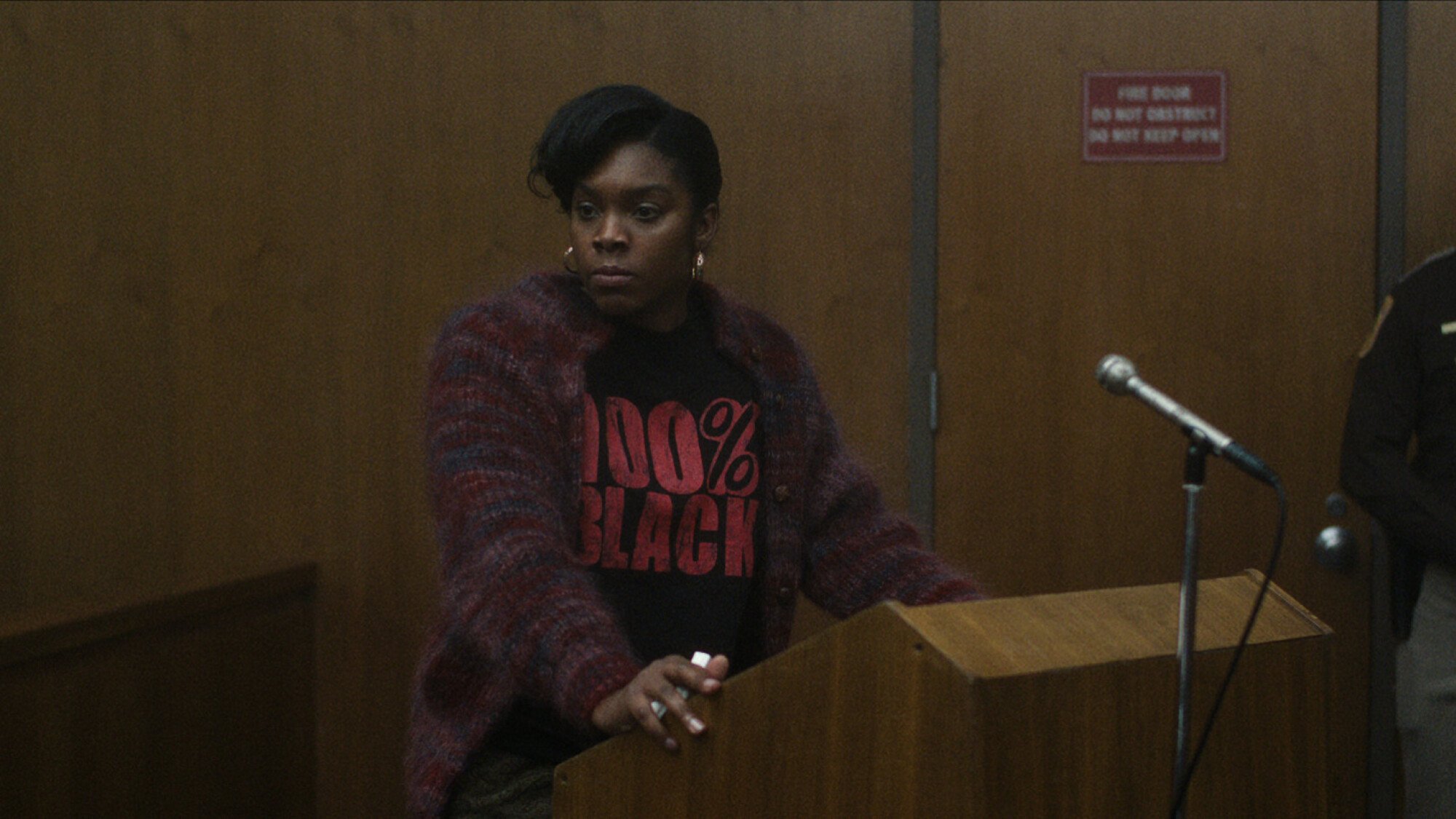 A still from 'DAHMER — Monster: The Jeffrey Dahmer Story' with DaShawn Barnes portraying Rita Isbell.