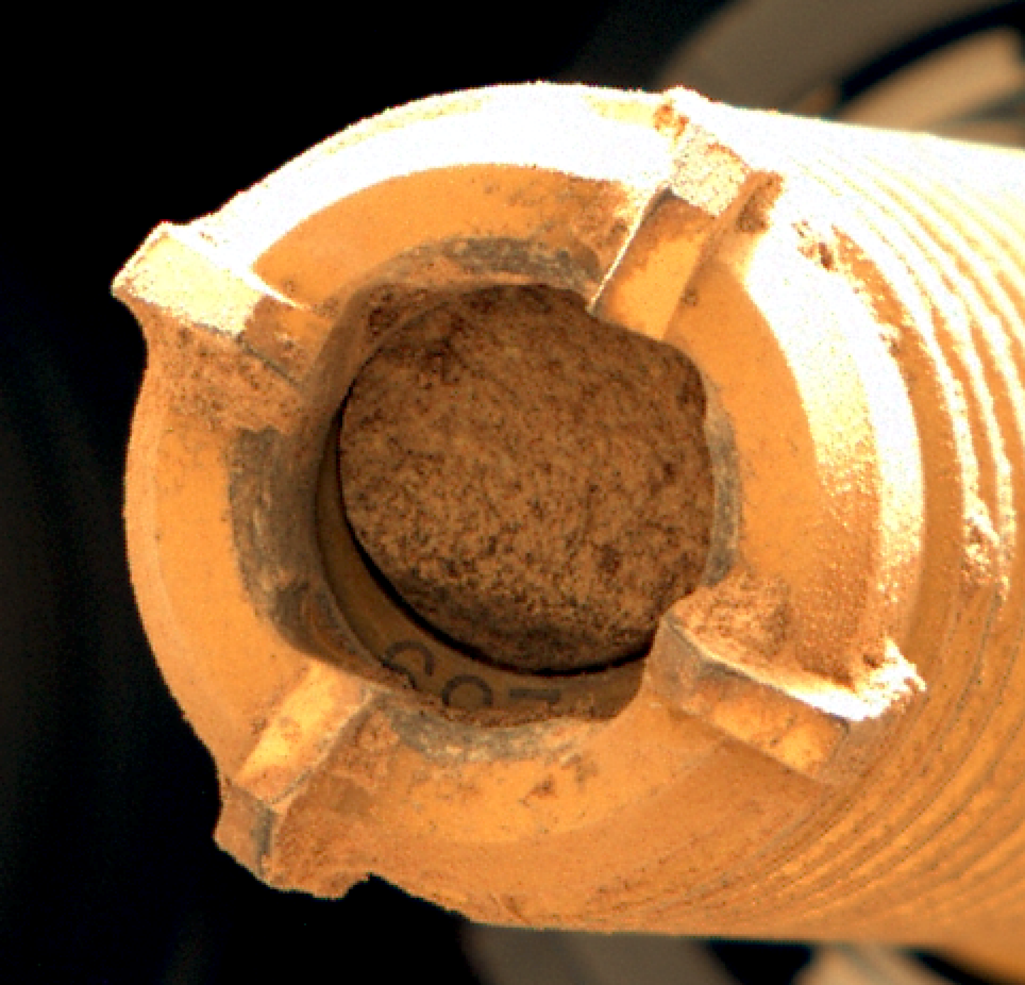 a rock core on Mars taken by NASA's Perseverance rover
