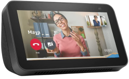 amazon echo show 5 with woman video calling on display