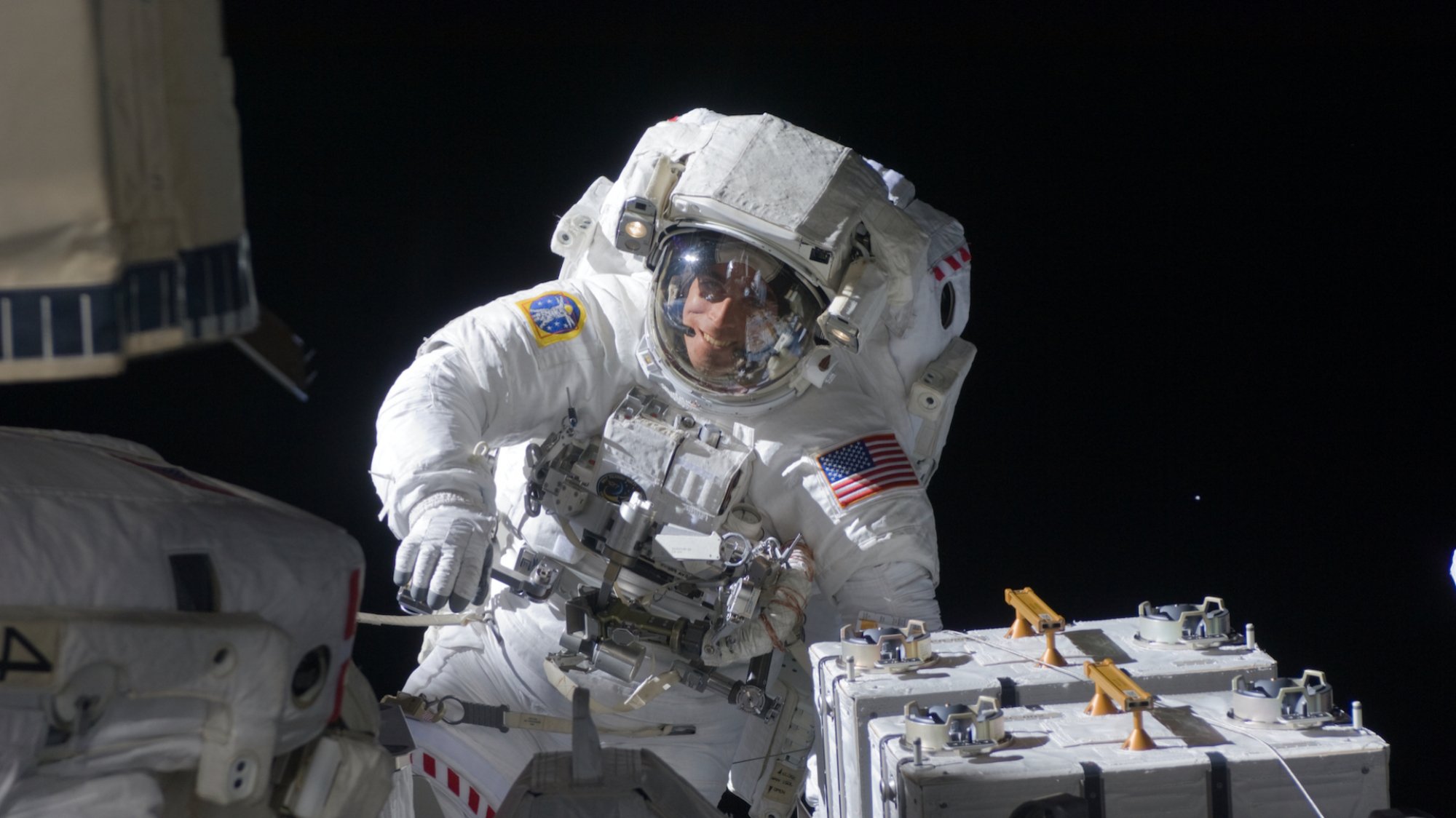 Astronaut Chris Cassidy during a spacewalk in 2009