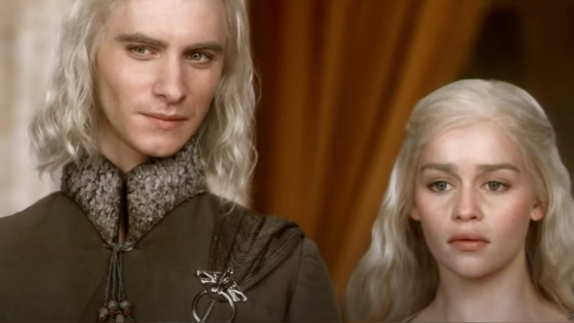 Viserys and Daenerys Targaryen stand together.