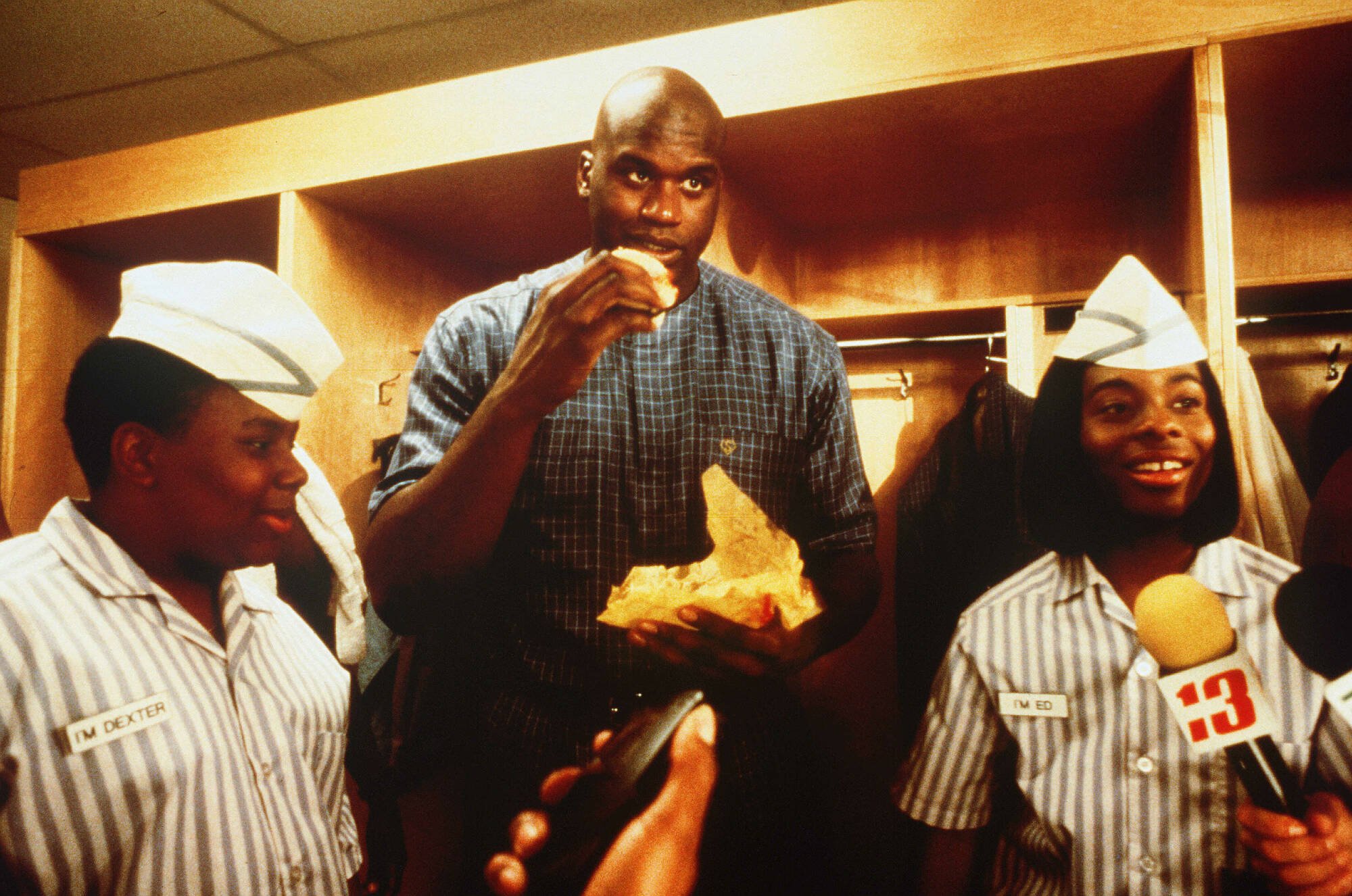 Kenan Thompson, Kel Mitchell, and Shaquille O'Neal in "Good Burger."