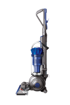 Blue and silver Dyson upright vacuum