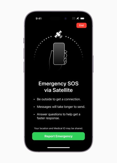 iPhone 14 Pro featuring emergency SOS via satellite