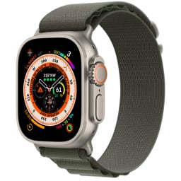 titanium and green apple watch ultra