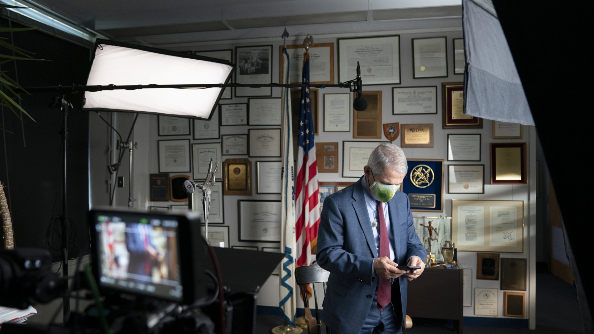 Dr. Anthony Fauci during an interview at the NIH in Bethesda, MD