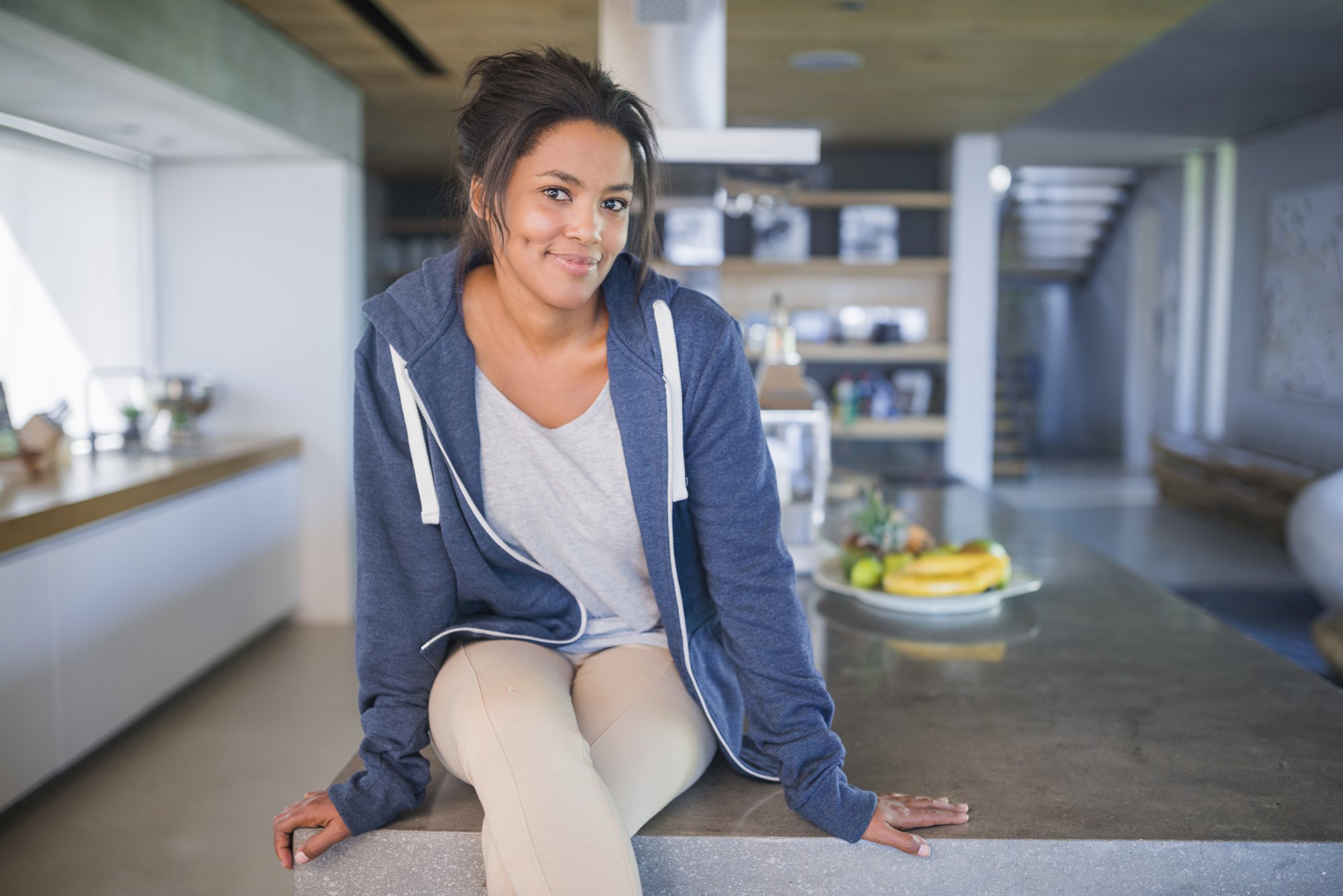 woman wearing hoodie