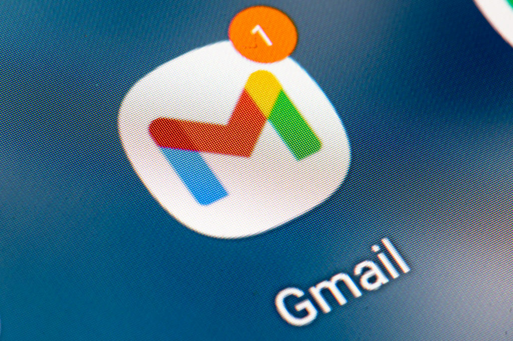 Gmail icon on smartphone screen