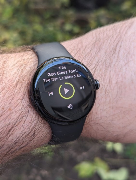 Podcast on Pixel Watch screen