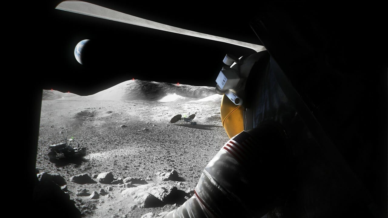 Artemis astronaut landing on the moon